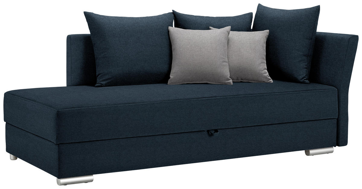 HEVERŐ textil olajkék  - olajkék/világosszürke, Design, műanyag/textil (220/93/100cm) - Xora