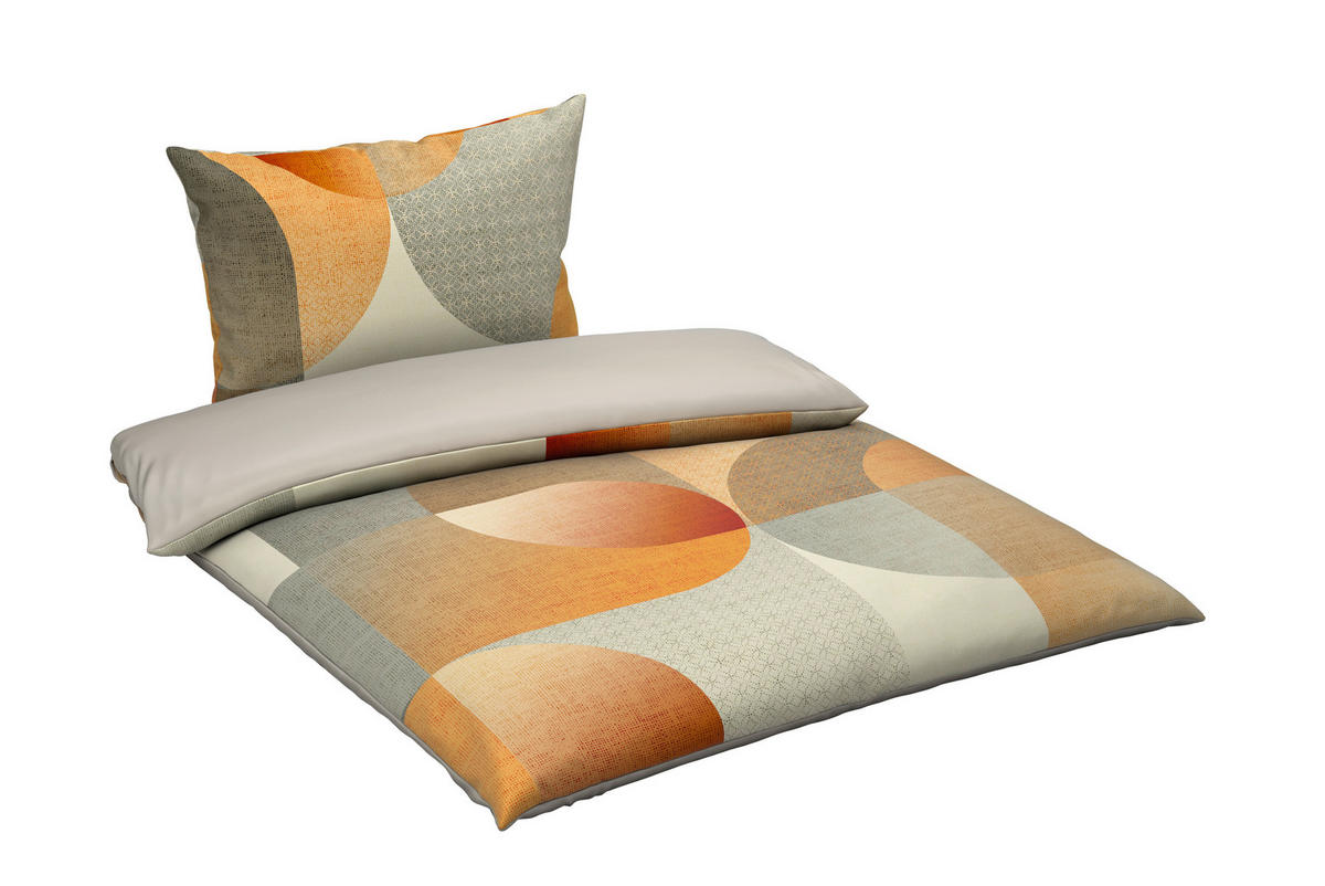 OBOJESTRANSKA POSTELJNINA 140/200 cm saten oranžna  - oranžna, tekstil (140/200cm) - Esposa
