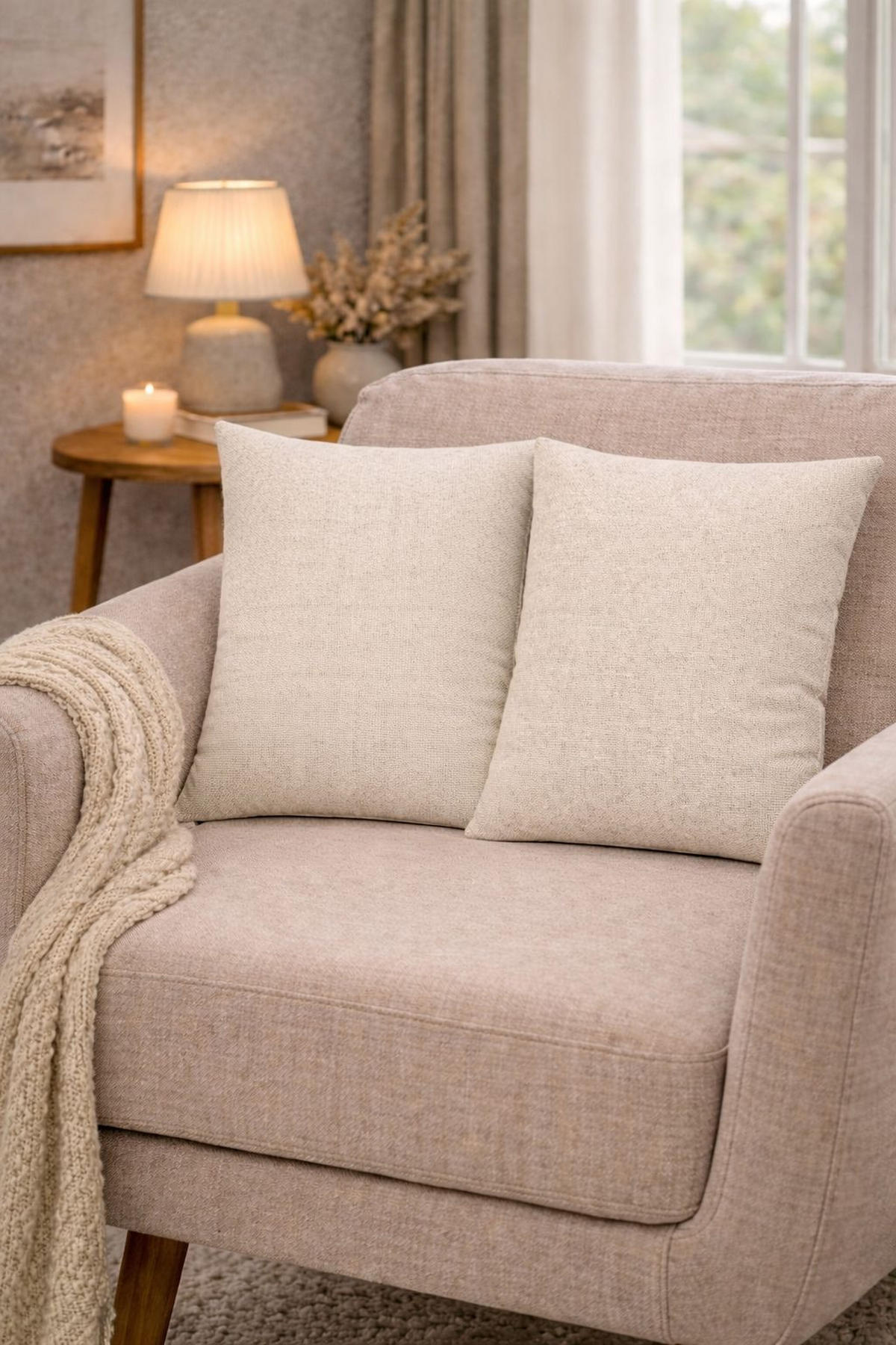 ZIERKISSEN   50/50 cm   - Beige, Basics, Textil (50/50cm)