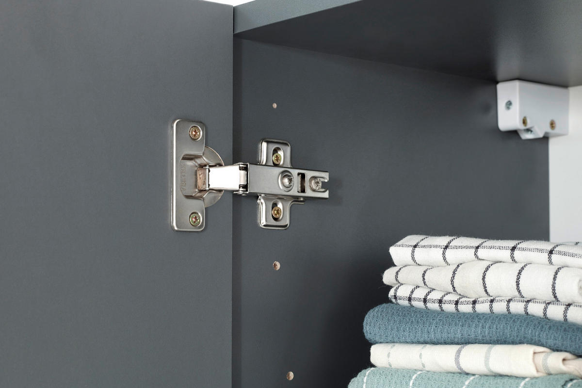 MODULKÖK UTAN VITVAROR 340 cm   i mörkgrå  - mörkgrå/svart, Design, metall/trämaterial (340cm) - Respekta