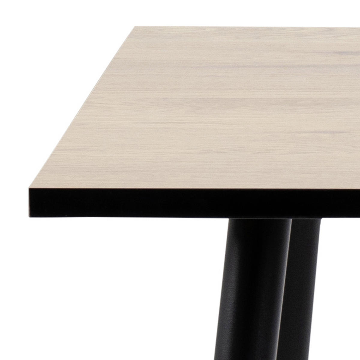 ESSTISCH in Metall, Holzwerkstoff 80/80/75 cm  - Eichefarben/Schwarz, KONVENTIONELL, Holzwerkstoff/Metall (80/80/75cm) - MID.YOU