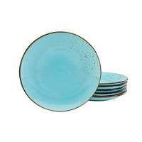 SADA MĚLKÝCH TALÍŘŮ, keramika, 27 cm - pastelově modrá, Trend, keramika (27cm) - Creatable