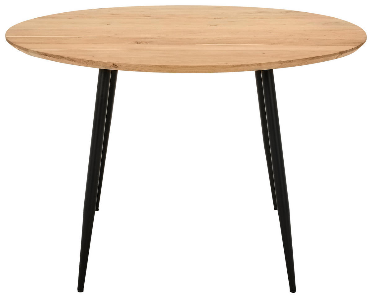 ESSTISCH in Holz, Metall 120/120/76 cm  - Schwarz/Akaziefarben, LIFESTYLE, Holz/Metall (120/120/76cm) - Stylife