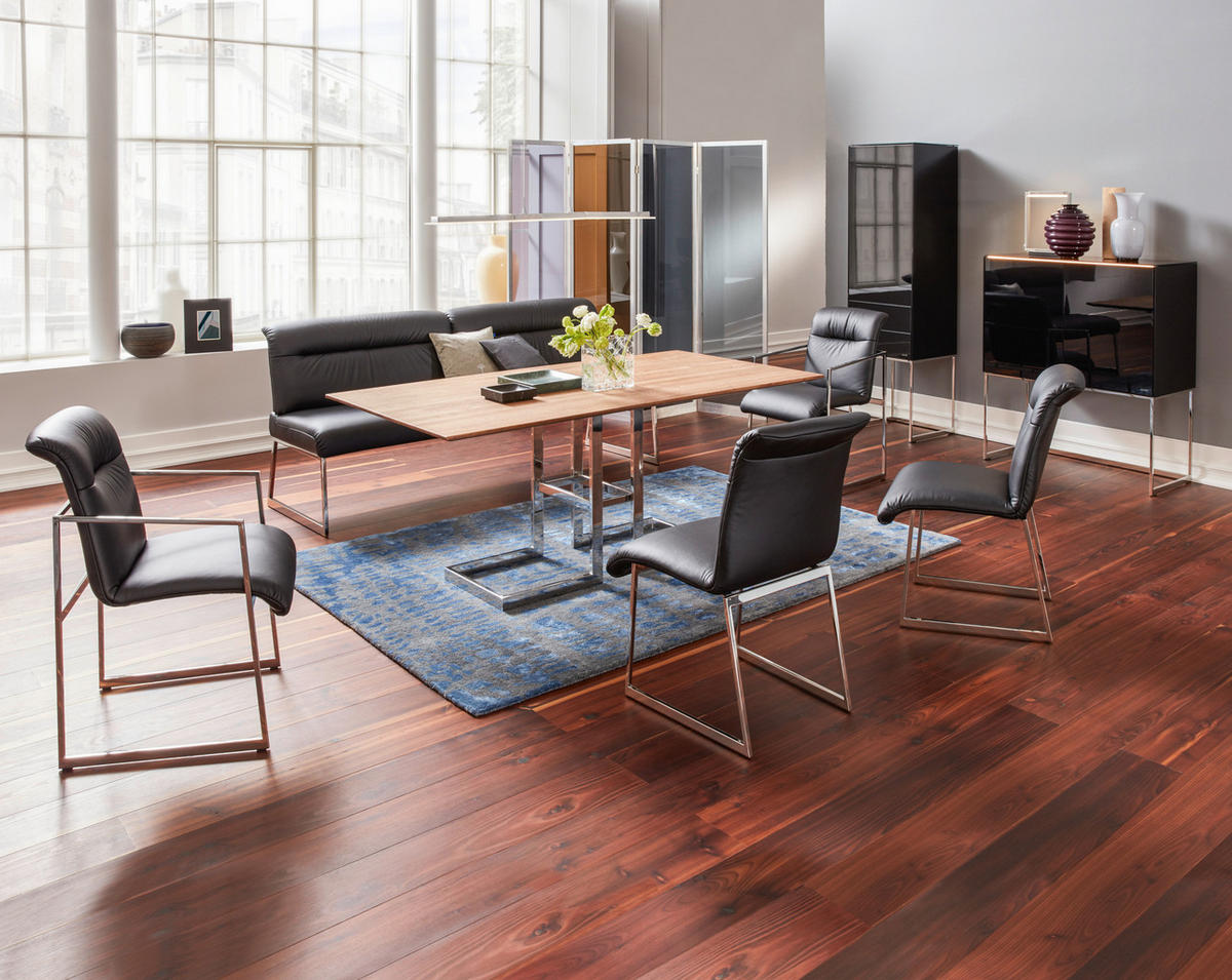 ESSTISCH in Metall, Holz 180/95/75 cm  - Edelstahlfarben/Eichefarben, Design, Holz/Metall (180/95/75cm) - Joop!