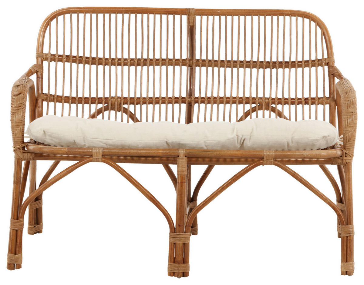 LOUNGESOFA  - Weiß/Naturfarben, KONVENTIONELL, Holz (130/93/82cm) - Gardenson