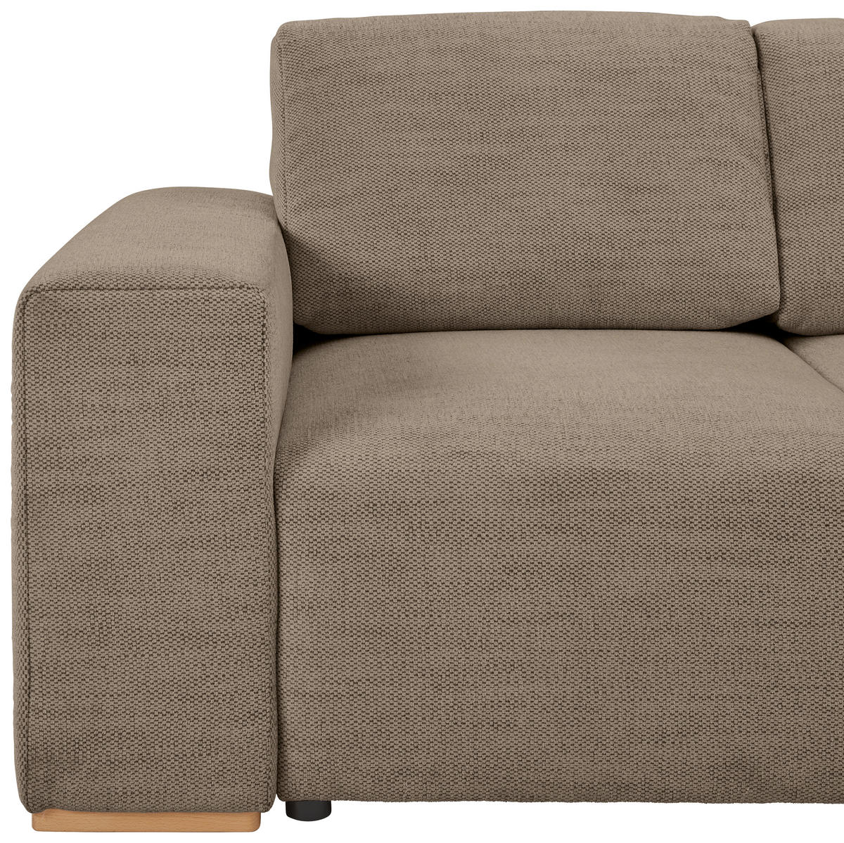 WOHNLANDSCHAFT in Flachgewebe Braun  - Buchefarben/Schwarz, Konventionell, Holz/Kunststoff (283/371/208cm) - Livetastic