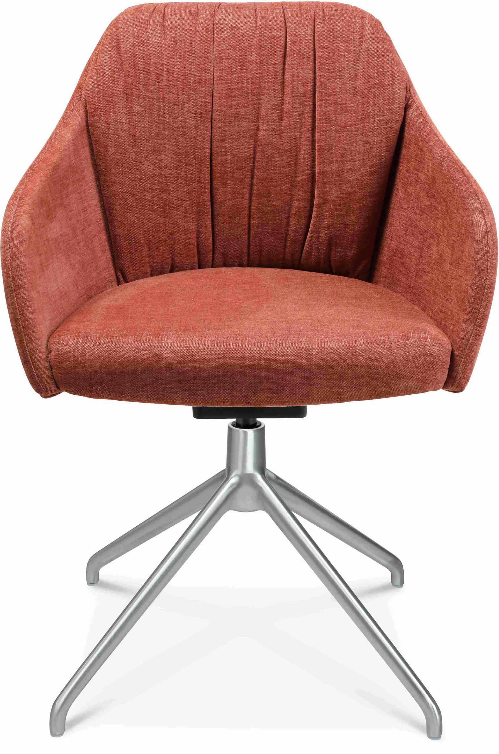 ARMLEHNSTUHL  in Aluminium Velours  - Rot/Alufarben, Design, Textil/Metall (58/81,5-84,5/60cm) - Johann Jakob