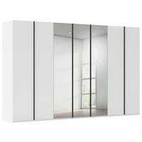 DREHTÜRENSCHRANK 350/235/61 cm,  in Weiß, 7-türig  - Graphitfarben/Weiß, Basics, Glas/Holzwerkstoff (350/235/61cm) - Novel