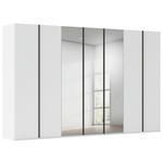 DREHTÜRENSCHRANK 350/223/61 cm,  in Weiß, 7-türig  - Graphitfarben/Weiß, Basics, Glas/Holzwerkstoff (350/223/61cm) - Novel