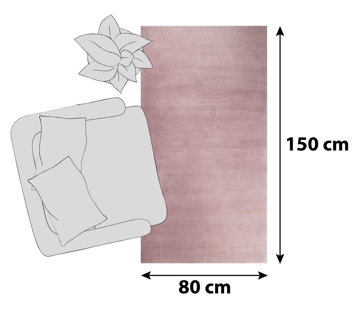HOCHFLORTEPPICH 80/150 cm ESP-4223-25 Rosa  - Rosa, Basics, Textil (80/150cm) - Esprit