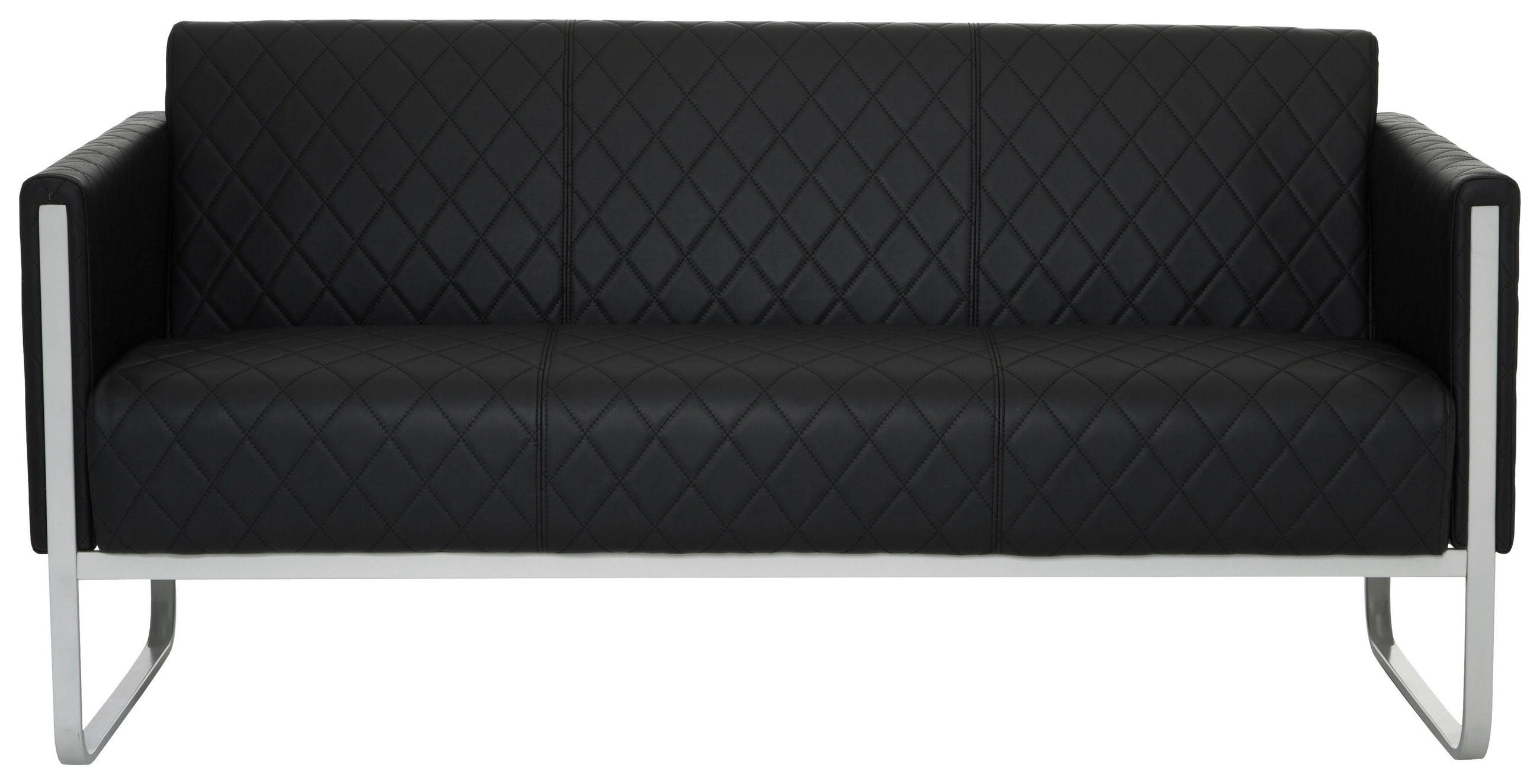 3-SITZER-SOFA in Lederlook Schwarz, Hellgrau  - Hellgrau/Schwarz, MODERN, Textil/Metall (159/78/71cm) - MID.YOU