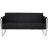 3-SITZER-SOFA Lederlook Schwarz, Hellgrau  - Hellgrau/Schwarz, MODERN, Textil/Metall (159/78/71cm) - MID.YOU