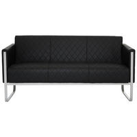 3-SITZER-SOFA Lederlook Schwarz, Hellgrau  - Hellgrau/Schwarz, MODERN, Textil/Metall (159/78/71cm) - MID.YOU