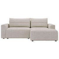 ECKSOFA  in Chenille Creme  233/144 cm  - Creme/Schwarz, Design, Kunststoff/Textil (233/144cm) - Livetastic