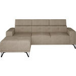 ECKSOFA Beige Chenille  - Beige/Schwarz, KONVENTIONELL, Textil/Metall (178/264cm) - Hom`in