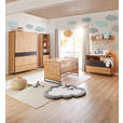 GITTERBETT Yunai 144,6/78/83,5 cm - Eichefarben/Anthrazit, Trend, Holzwerkstoff/Metall (144,6/78/83,5cm) - My Baby Lou