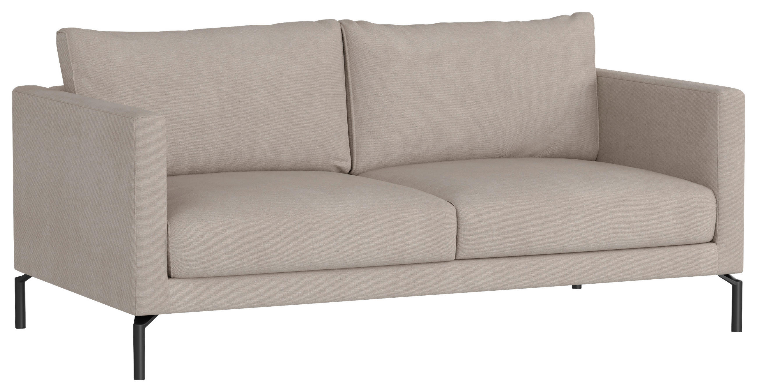 2-SITS SOFFA i trä, metall, textil beige  - beige/svart, Klassisk, metall/trä (178/85/93cm) - Hom`in