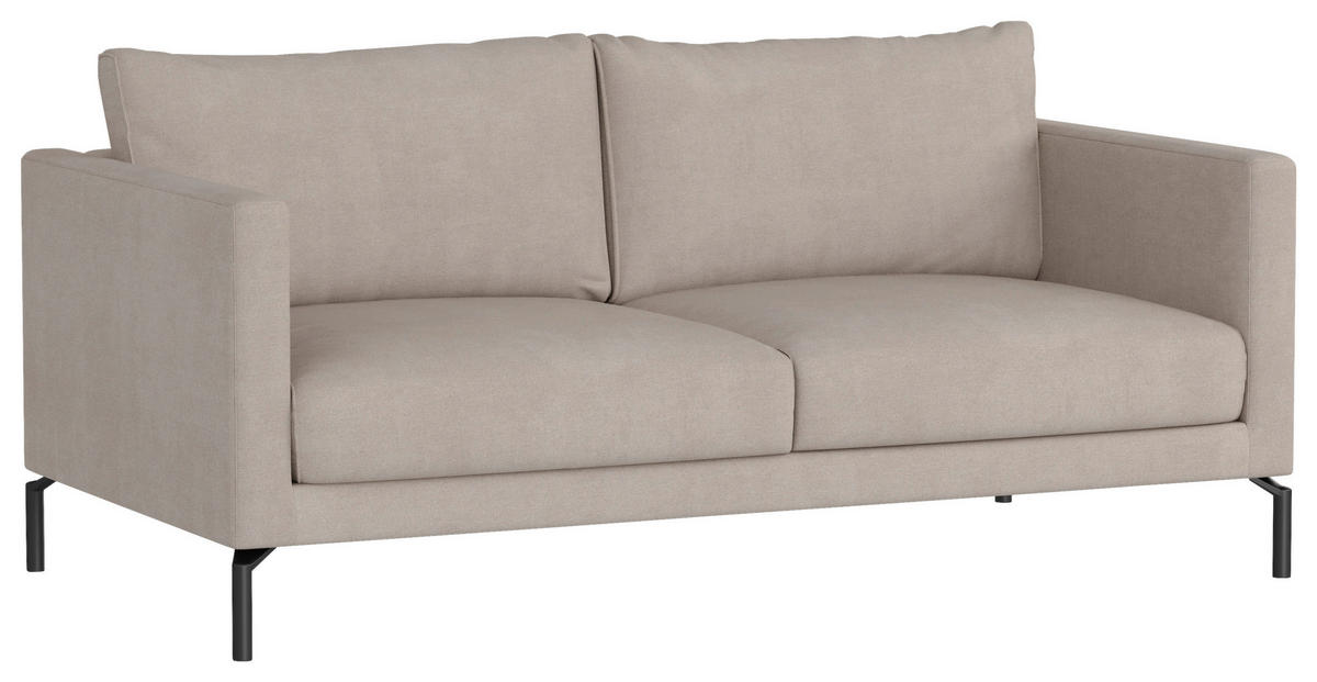 2-SITS SOFFA i trä, metall, textil beige  - beige/svart, Klassisk, metall/trä (178/85/93cm) - Hom`in