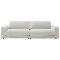 3-SITZER-SOFA in Chenille Hellgrau  - Hellgrau/Schwarz, Design, Kunststoff/Textil (290/86/127cm) - Lomoco