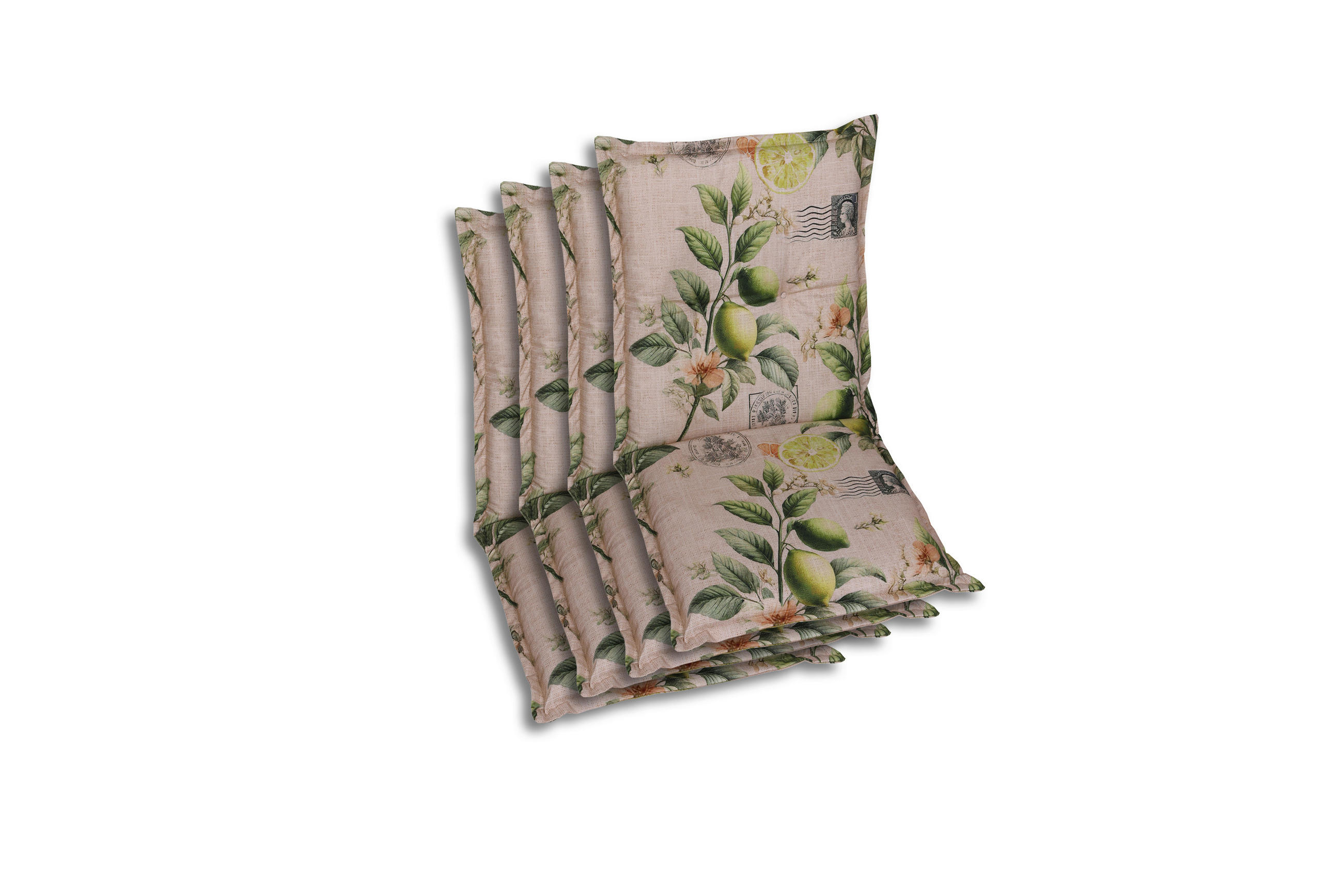 SESSELAUFLAGENSET in Gelb, Grün, Sandfarben Zitronen  - Sandfarben/Gelb, Basics, Textil (50/7/100cm)