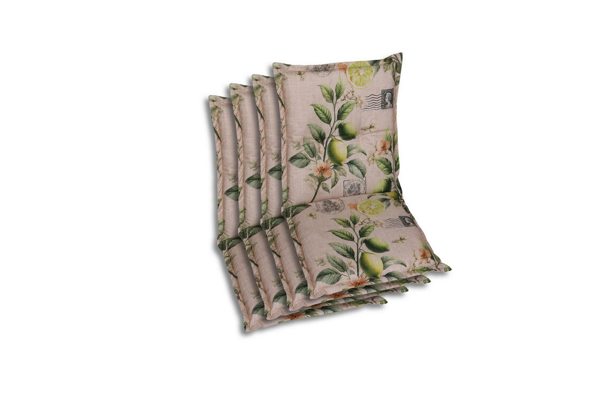 SESSELAUFLAGENSET in Gelb, Grün, Sandfarben Zitronen  - Sandfarben/Gelb, Basics, Textil (50/7/100cm)