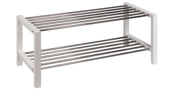 SCHUHREGAL 81/34/34 cm  - Edelstahlfarben/Weiß, Basics, Holzwerkstoff/Metall (81/34/34cm) - Carryhome