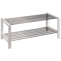 SCHUHREGAL 81/34/34 cm  - Weiss/Edelstahlfarben, Basics, Holzwerkstoff/Metall (81/34/34cm) - Carryhome