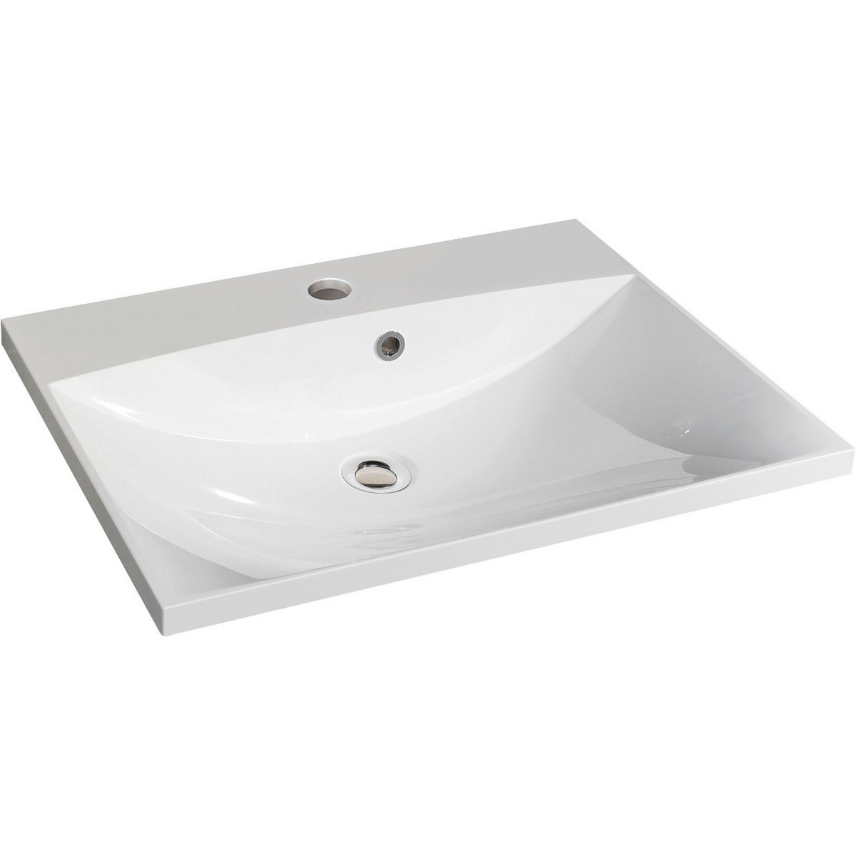 WASCHBECKEN 60/14,2/46 cm  - Weiß, Basics, Stein (60/14,2/46cm) - Voleo