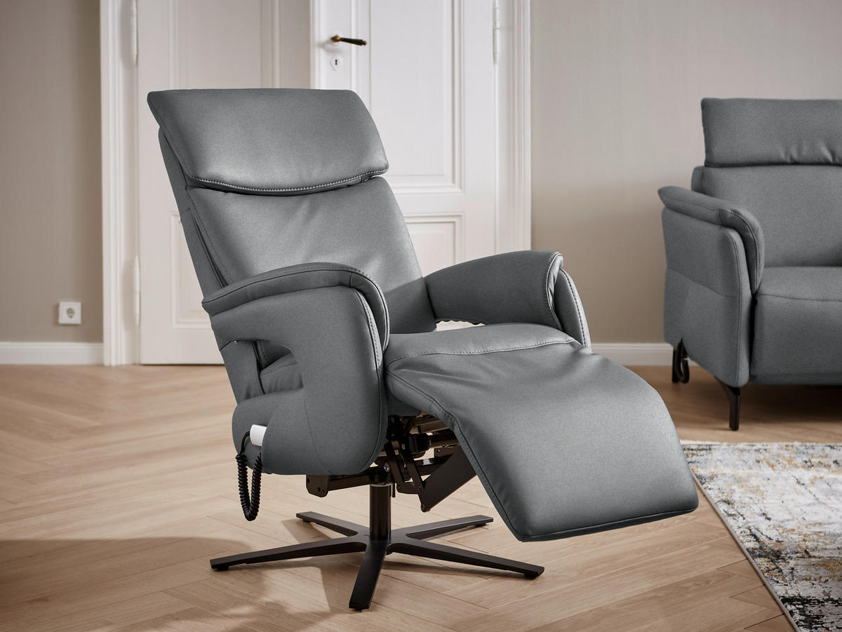 RELAXSESSEL in Textil Grau  - Schwarz/Grau, Design, Textil/Metall (70/117/85cm) - Dieter Knoll
