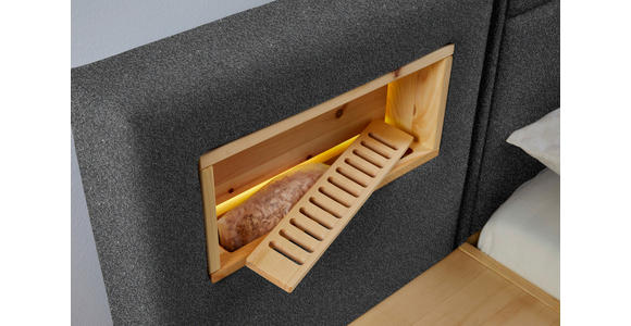BETT 180/200 cm in Grau, Zirbelkieferfarben - Zirbelkieferfarben/Braun, Natur, Holz/Textil (180/200cm) - Valnatura