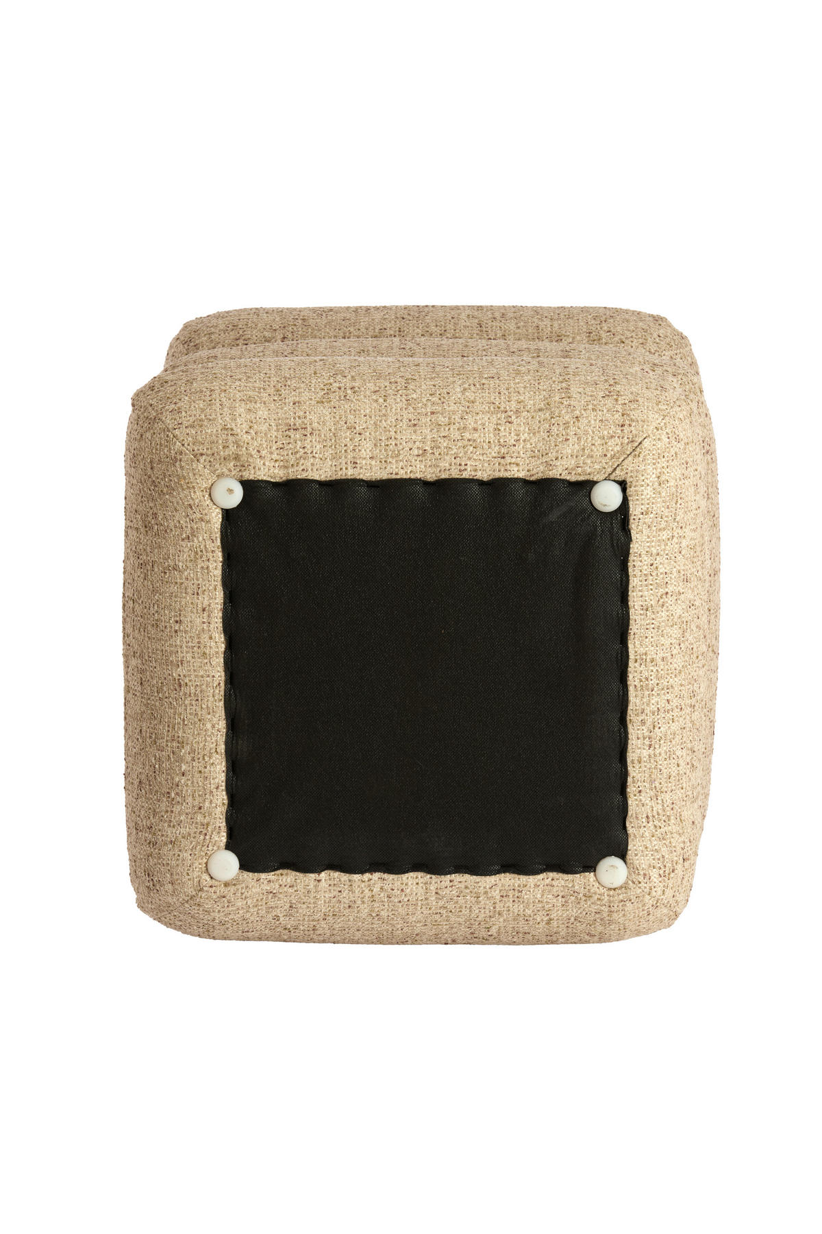 POUF LAURIE 44,5/44,5/44,5 cm  - Creme/Hellgrau, Basics, Textil (44,5/44,5/44,5cm) - Light & Living