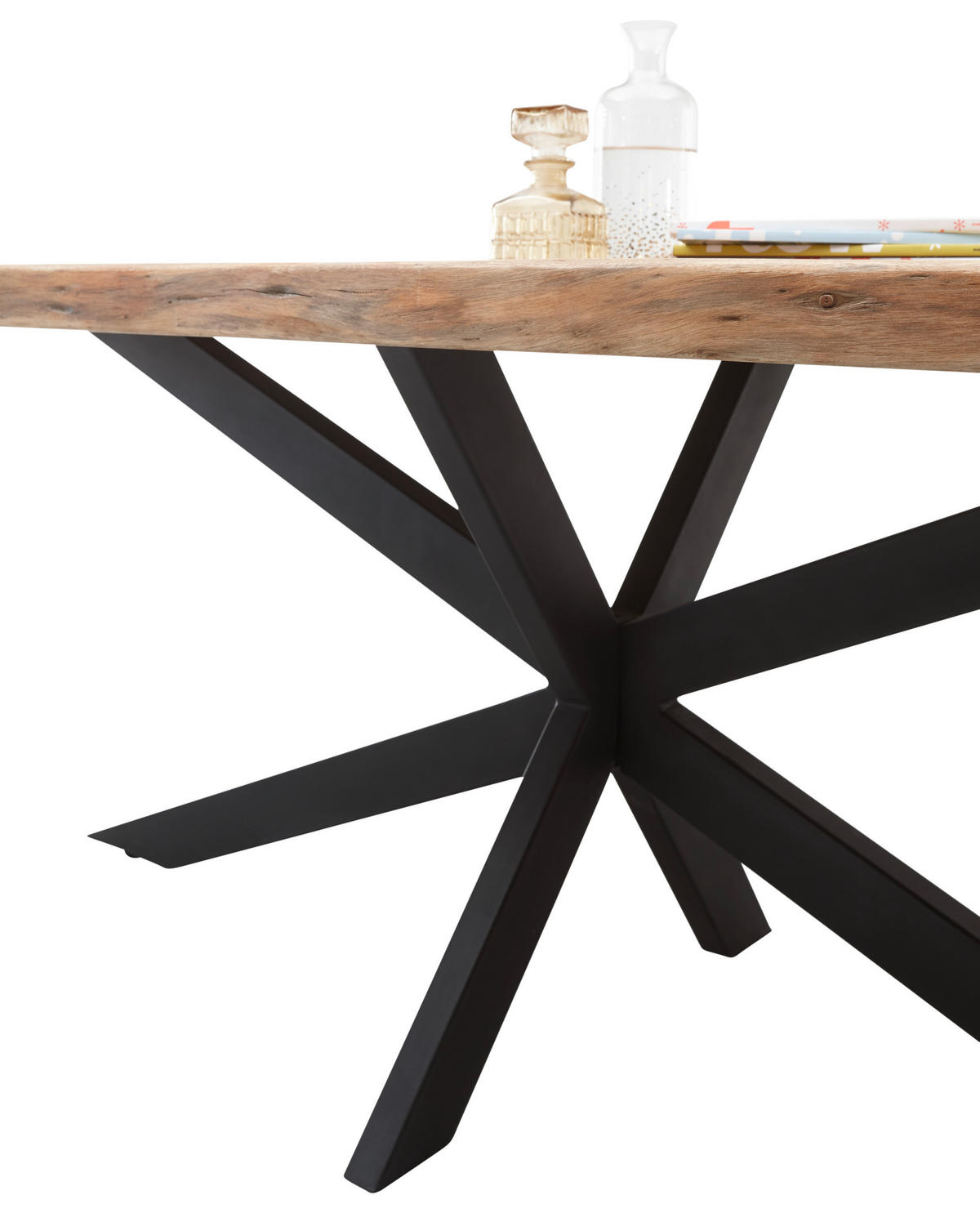 ESSTISCH in Holz 200/100/76,5 cm  - Schwarz/Akaziefarben, Konventionell, Holz/Metall (200/100/76,5cm) - Livetastic