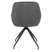 ARMLEHNSTUHL  gepolsterte Armlehnen   - Schwarz/Grau, MODERN, Textil/Metall (58/87/57cm) - MID.YOU