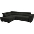 ECKSOFA in Struktur Schwarz  205/284 cm  - Schwarz, Design, Kunststoff/Textil (205/284cm) - Xora