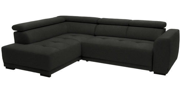 ECKSOFA in Struktur Schwarz 205/284 cm - Schwarz, Design, Kunststoff/Textil (205/284cm) - Xora