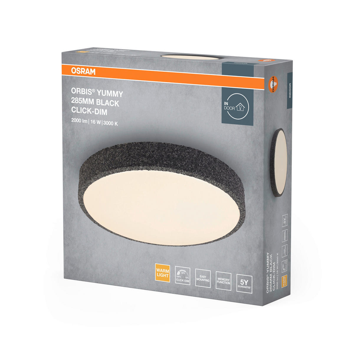 LED-DECKENLEUCHTE 28.5/6.5 cm   - Basics, Metall (28.5/6.5cm) - Osram