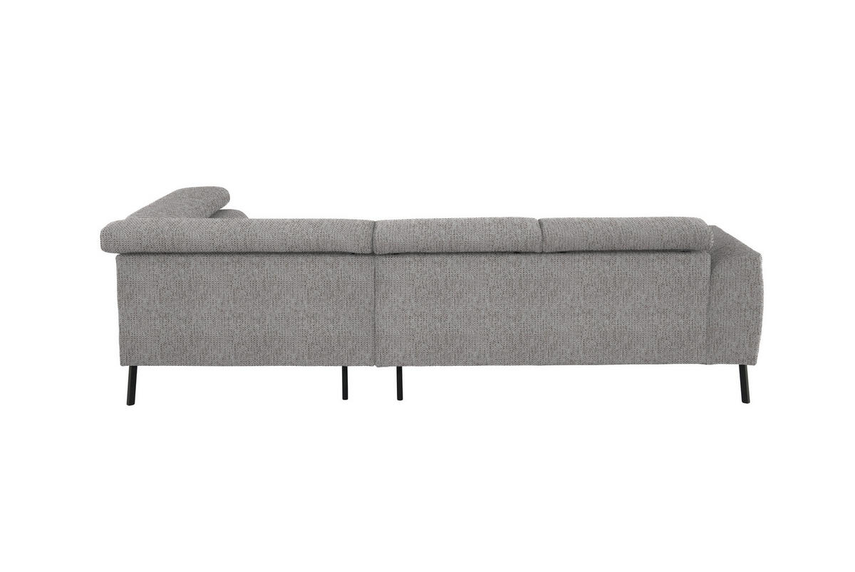 ECKSOFA in Webstoff Taupe  - Taupe/Schwarz, Design, Textil/Metall (280/205cm) - MID.YOU