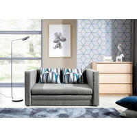 SCHLAFSOFA Mikrovelours Blaugrau  - Blaugrau/Schwarz, Design, Kunststoff/Textil (132/62/70cm) - P & B