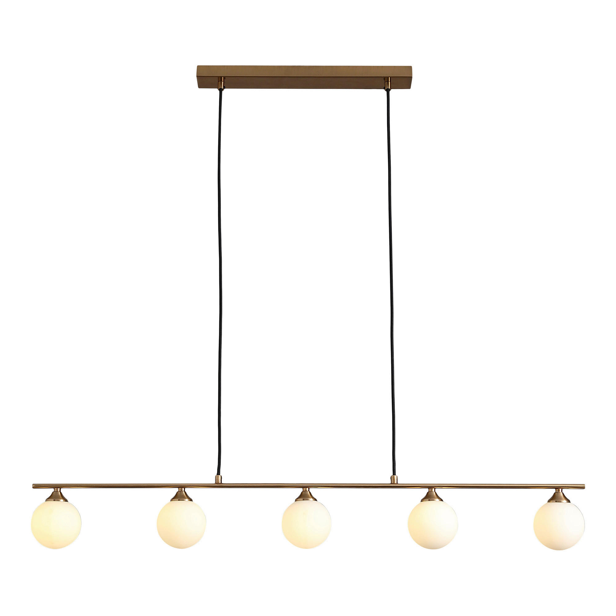 PENDELLEUCHTE 110/10/16 cm   - Messingfarben/Weiß, Basics, Glas/Metall (110/10/16cm)