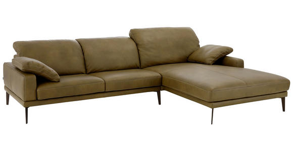 WOHNLANDSCHAFT in Leder - Bronzefarben, Natur, Leder/Metall (301/206cm) - Valnatura