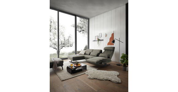 ECKSOFA in Flachgewebe Grün 176-217/259-307 cm - Schwarz/Grün, Design, Textil/Metall (176-217/259-307cm) - Dieter Knoll