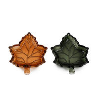 Farfurie Decorativă - verde pădure/maro deschis, Basics, sticlă (14,0/2,0/11,5cm)