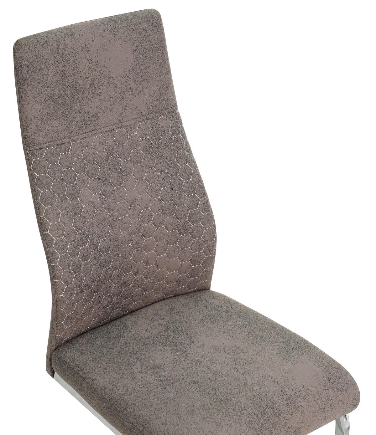 NIHAJNI STOL, kovina, tekstil siva, barve kroma  - barve kroma/siva, Design, kovina/tekstil (43/103/58cm) - Xora