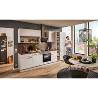 KUCHYŇSKÁ LINKA SILVIO 320 - šedá/barvy ořechu, Design, kompozitní dřevo (320cm) - Celina