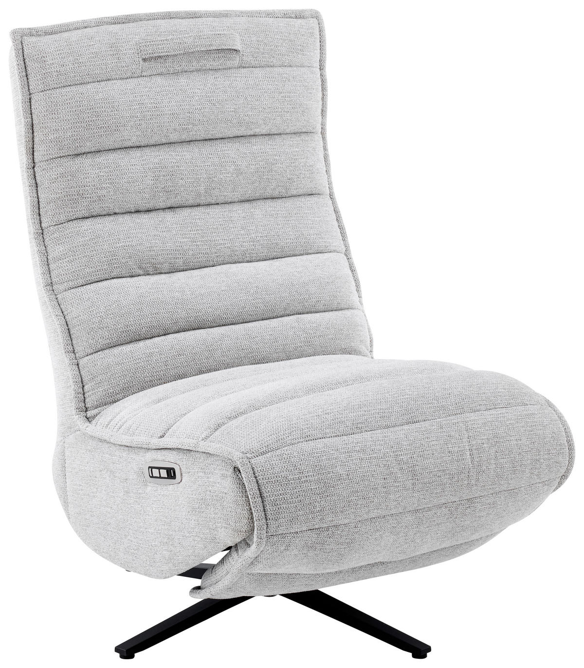 RELAXSESSEL Metall, Textil Schwarz, Greige  - Greige/Schwarz, Design, Textil/Metall (68/108/84cm) - Stylife