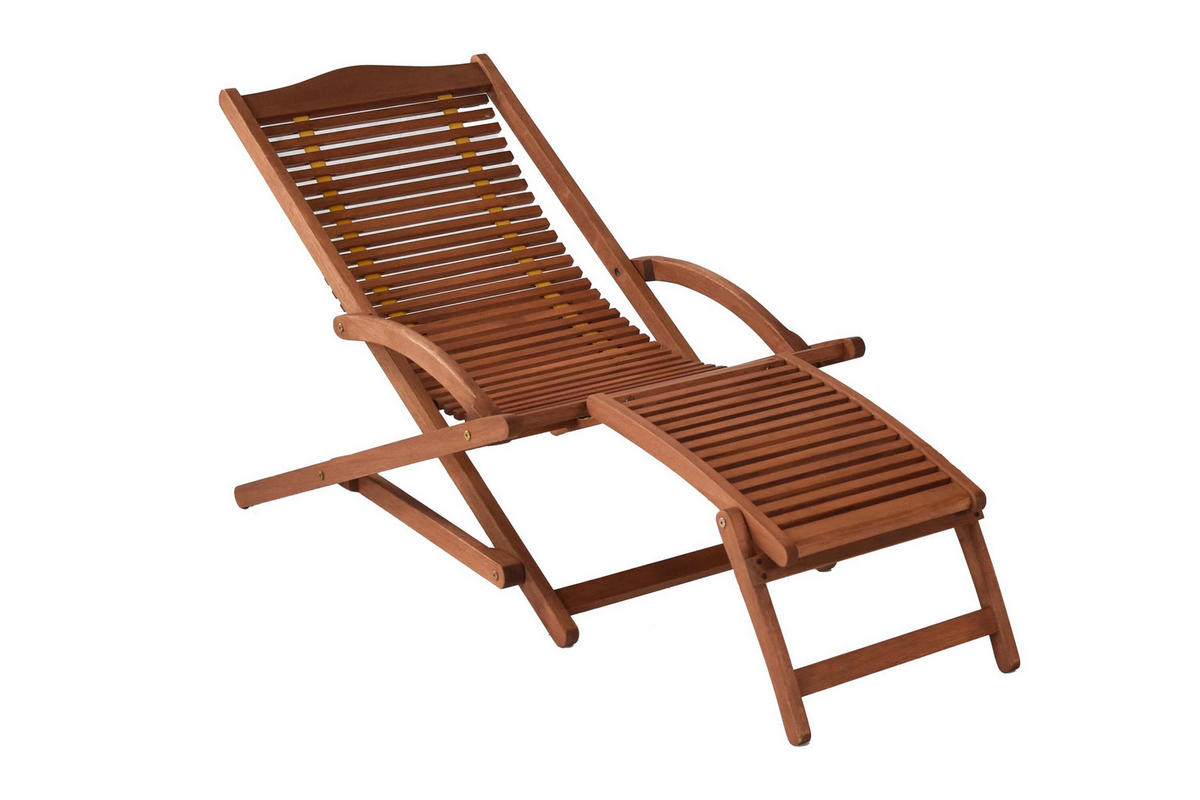 GARTENLIEGE  - Eukalyptusholzfarben/Beige, KONVENTIONELL, Holz/Textil - Gardenson