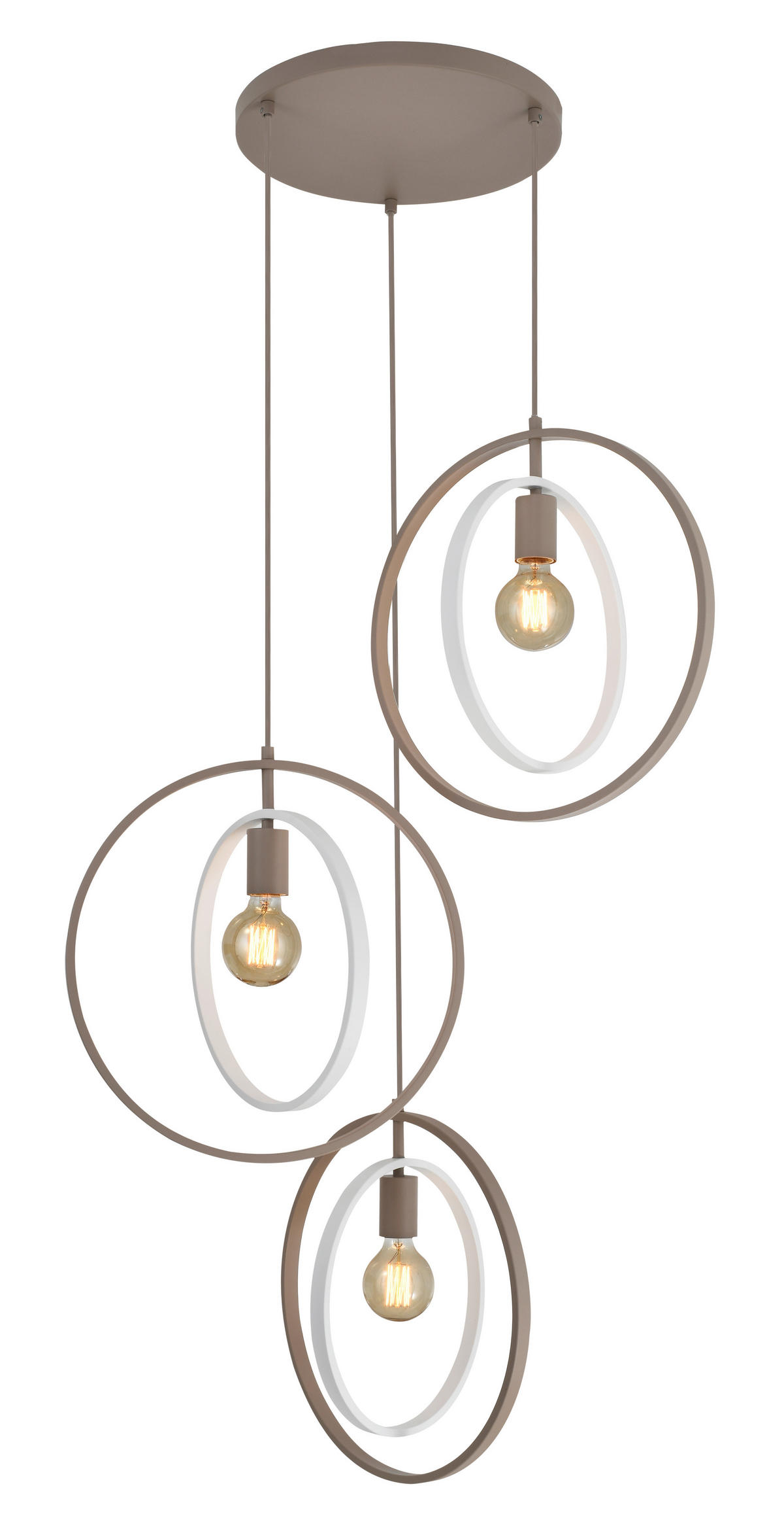HÄNGELEUCHTE Montpellier 62/150/62 cm  - Sandfarben/Weiß, Design, Kunststoff/Metall (62/150/62cm)