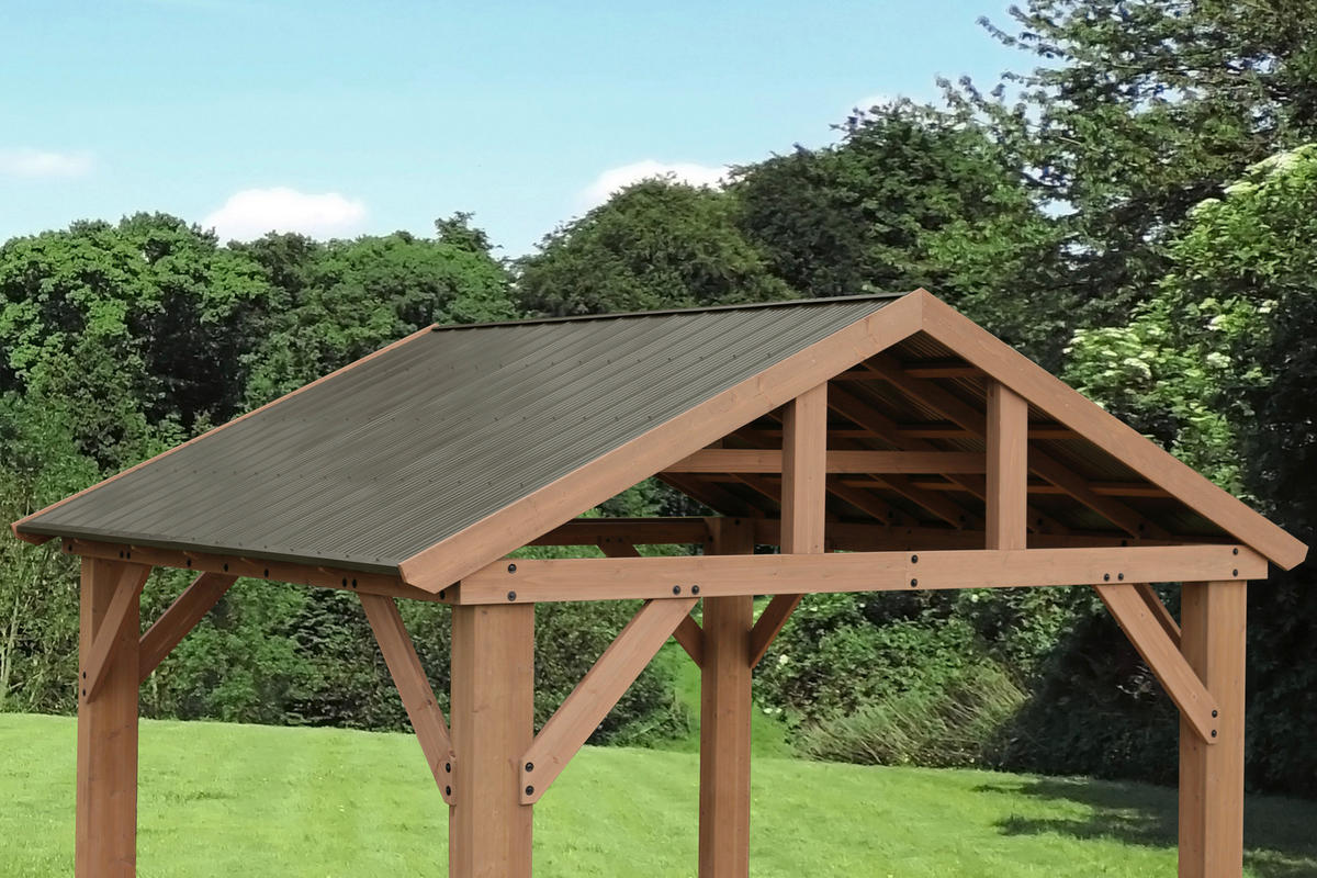 PAVILLON 366/330/427 cm   - Naturfarben, Basics, Holz/Metall (366/330/427cm)