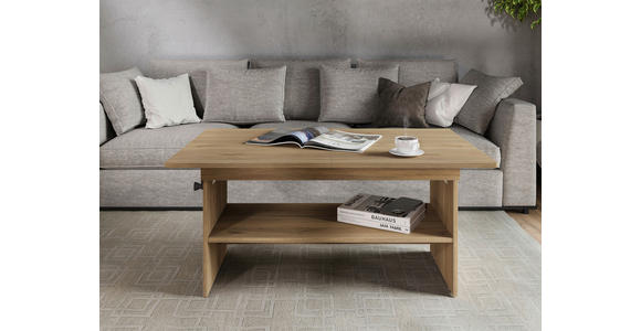 COUCHTISCH 110-140/65/51,5-61,5 cm rechteckig Eichefarben  - Eichefarben, KONVENTIONELL, Holzwerkstoff (110-140/65/51,5-61,5cm) - Xora