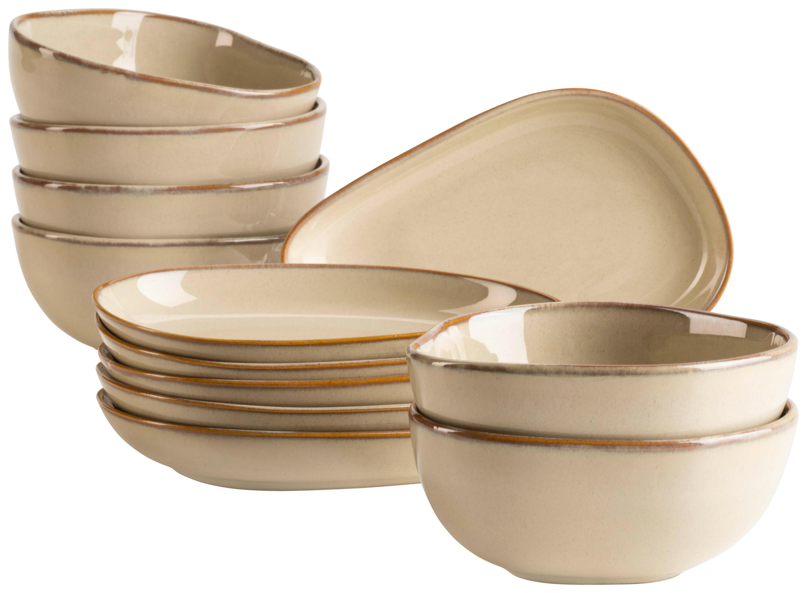 SNACKSCHALENSET Cordelia   - Sandfarben, Trend, Keramik - Mäser